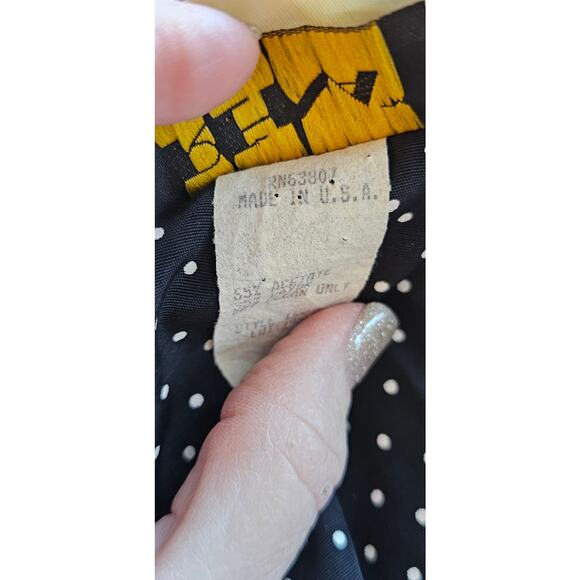 Vintage Women's Reina 2 Piece Polka Dot Jacket & Skirt Suit Church Size 12 Black - Picture 7 of 7